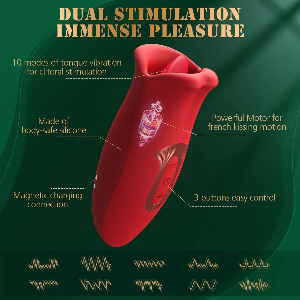 Rose Muncher Stimulator with Licking Tongue