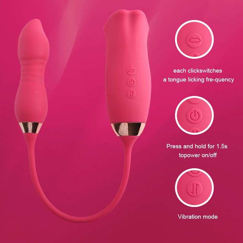 Rose Muncher Nibbler Tongue Licking Sucking & Dildo Vibrator